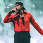 Bad Bunny performs during his