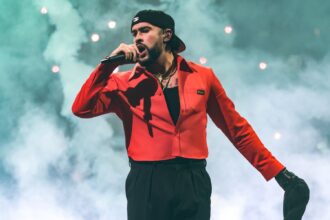 Bad Bunny performs during his