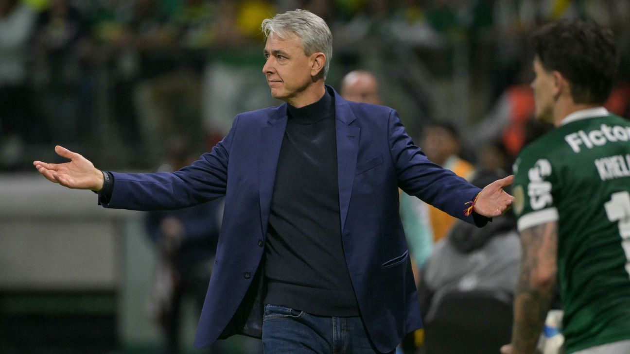 Tiago Nunes critica gramado do Palmeiras em Quito Tiago Nunes diz que Palmeiras foi para Quito 'no oba oba' e critica gramado sintético: 'Parece pátio de colégio'