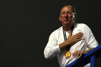 John Textor em festa de título da Libertadores