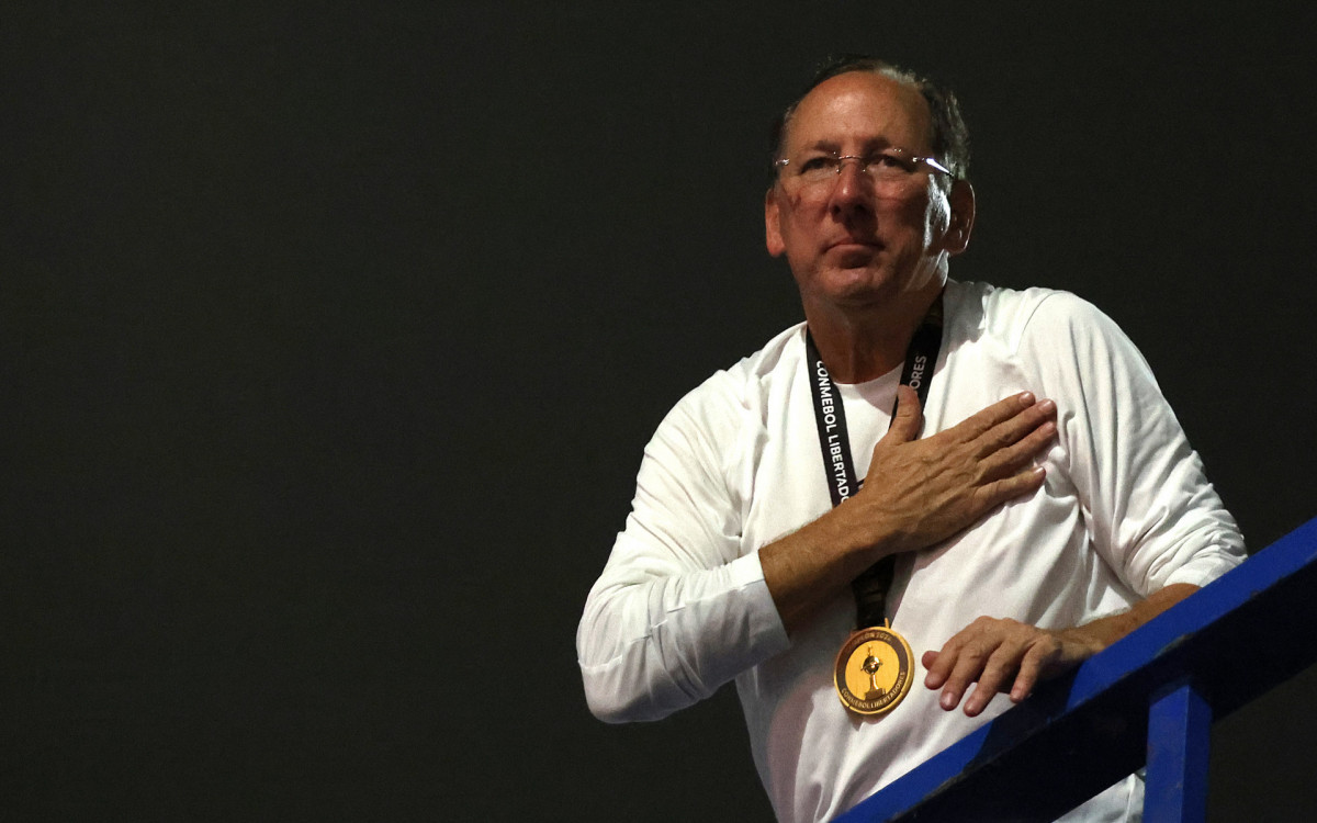 John Textor em festa de título da Libertadores