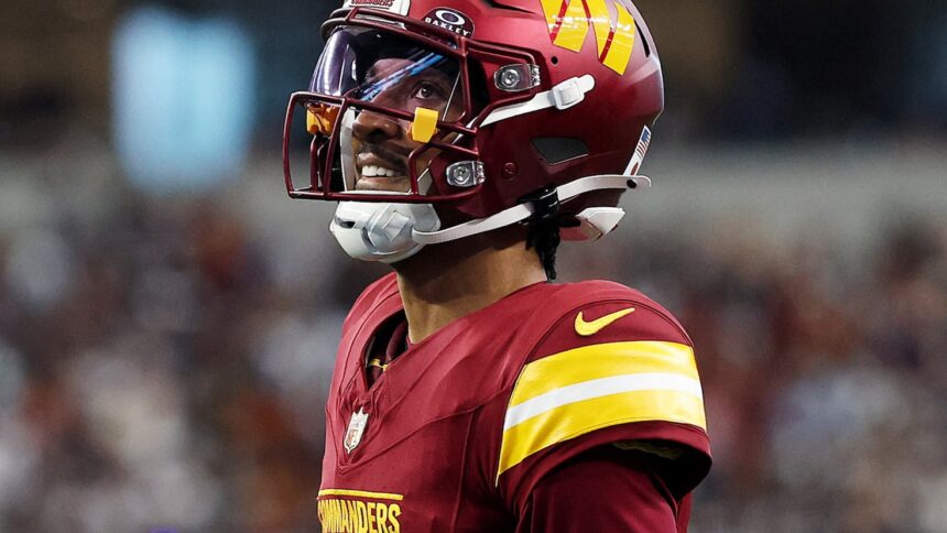 Jayden Daniels, QB dos Commanders, fora contra os Cowboys Commanders QB Jayden Daniels off injured against the Cowboys