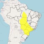 Alerta amarelo: chuvas fortes afetam 32 cidades de Minas Gerais Inmet