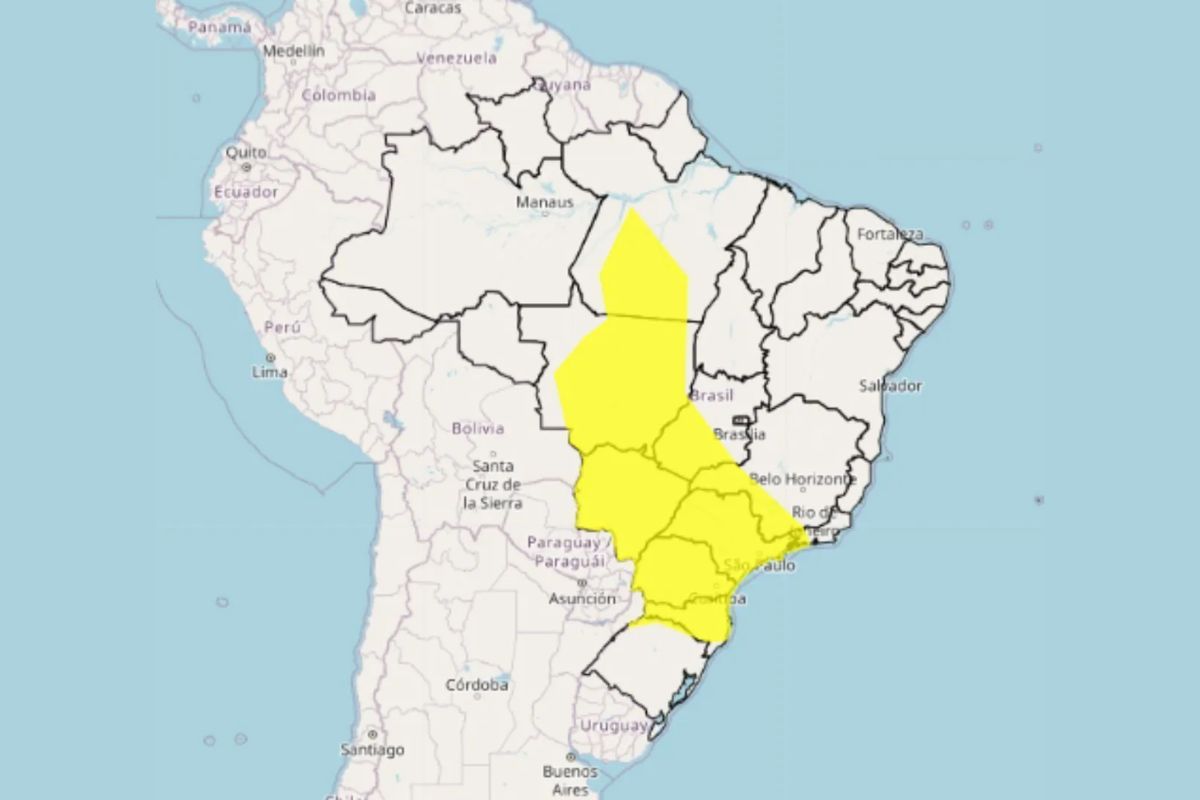 Alerta amarelo: chuvas fortes afetam 32 cidades de Minas Gerais Inmet
