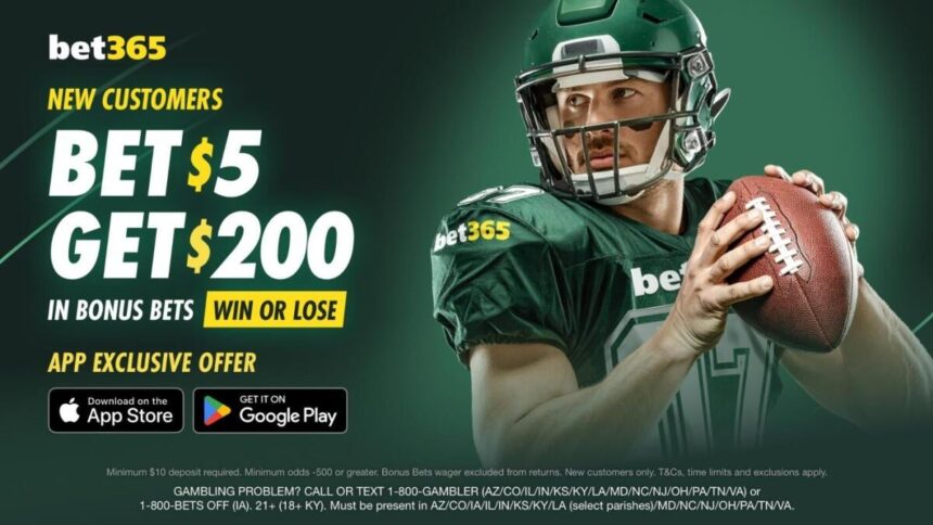 Bet365: código CBSBET365 garante bônus de até $200 na NFL Use bet365 bonus code CBSBET365, get $200 bonus bets by targeting Steelers, Broncos, NFL Week 8 games