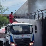 Provoca fuerte movilización incendio en empresa de Monterrey