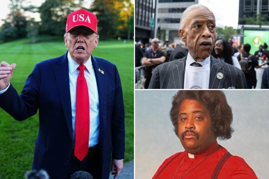 Trump critica Al Sharpton durante polêmica sobre seu programa Trump mocks Al Sharpton with unflattering snap as calls for probe into his 'lowest rated' show