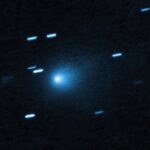 Hubble captured this image of the interstellar comet 3I/ATLAS on July 21, 2025, when the comet was 277 million miles from Earth. Hubble shows that the comet has a teardrop-shaped cocoon of dust coming off its solid, icy nucleus.