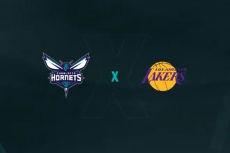 Escudos de Charlotte Hornets x Los Angeles Lakers