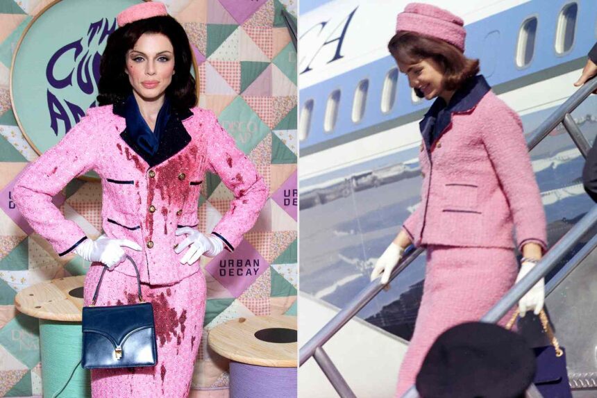 Julia Fox se transforma em Jackie Kennedy sangrenta no Halloween Julia Fox attends