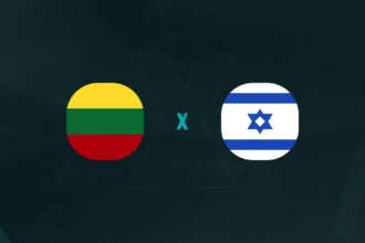 Escudos de Lituânia e Israel, que disputam amistoso internacional