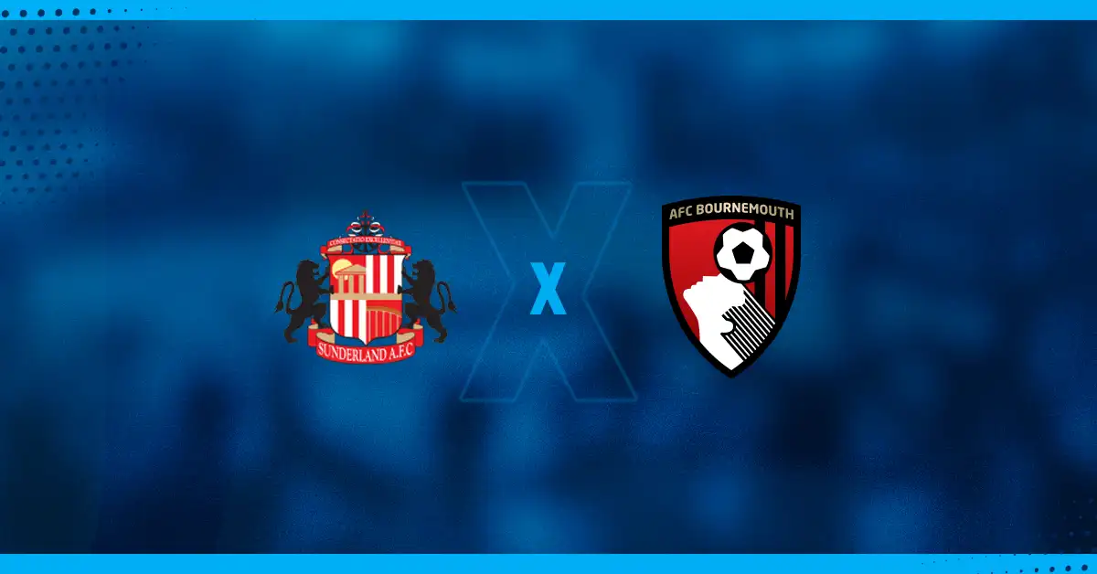 Onde assistir e dicas para 29/11 Escudos de Sunderland x Bournemouth