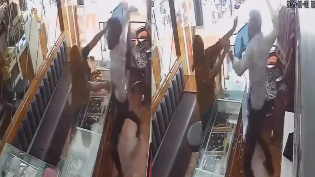 Joalheiro de Ahmedabad agride mulher após ataque com pimenta Ahmedabad Jeweller Slaps Woman Over 15 Times After She Tries To Attack With Chilli Powder: ‘Kind Of Equality...’ | Video | Viral News