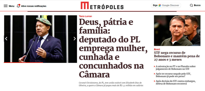Gabinete de coronel Chrisóstomo envolve parentes em pagamentos altos Gabinete do Coronel Chrisóstomo vira “negócio de família” com mais de R$ 2 milhões pagos a parentes