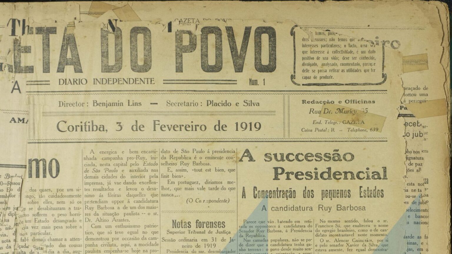 Acervo histórico da Gazeta do Povo é disponível online Ícone de Busca