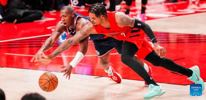Portland Trail Blazers vs. Los Angeles Clippers-Xinhua