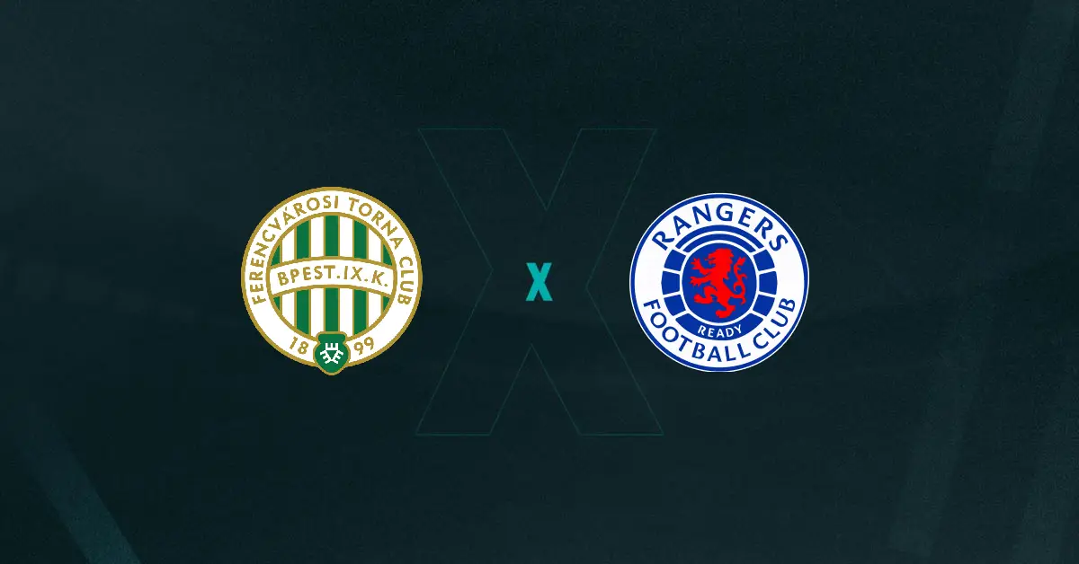Ferencváros x Rangers: onde assistir, horário e escalações 11/12 Escudos de Ferencváros x Rangers, que se enfrentam pela Liga Europa