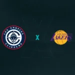 Escudos de Los Angeles Clippers x Los Angeles Lakers