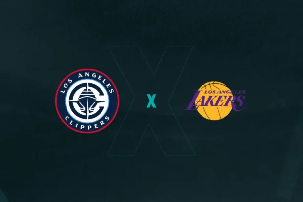 Escudos de Los Angeles Clippers x Los Angeles Lakers