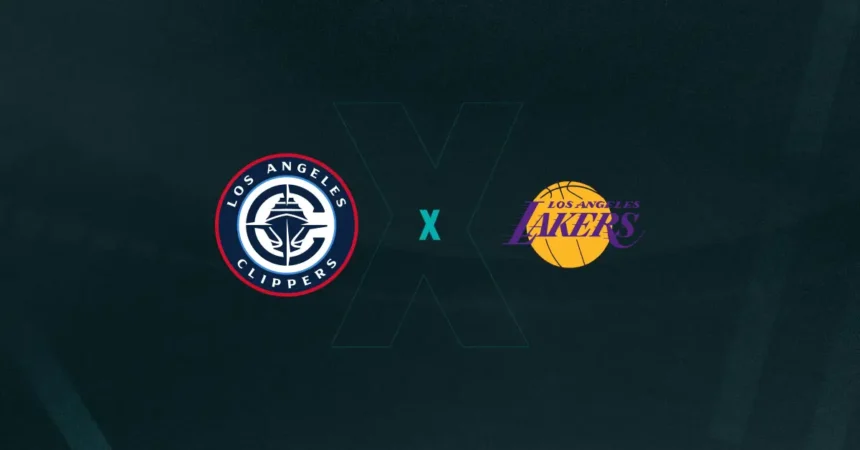 Escudos de Los Angeles Clippers x Los Angeles Lakers