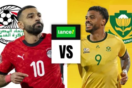 Egito enfrenta África do Sul em amistoso futebolístico circulo com pontos dentro
