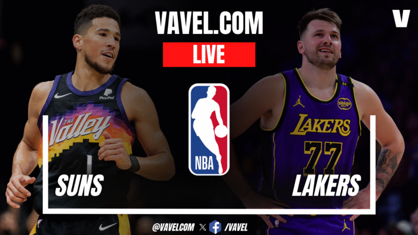 Suns e Lakers: Acompanhe o placar ao vivo do jogo VAVEL logo