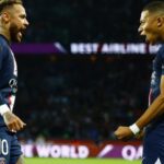 Thiago Silva comenta sobre a relação entre Neymar e Mbappé Neymar e Mbappé comemoram gol do PSG sobre o Olympique de Marselha em jogo do Campeonato Francês