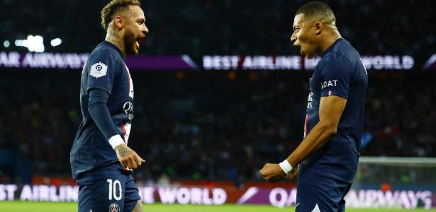 Thiago Silva comenta sobre a relação entre Neymar e Mbappé Neymar e Mbappé comemoram gol do PSG sobre o Olympique de Marselha em jogo do Campeonato Francês