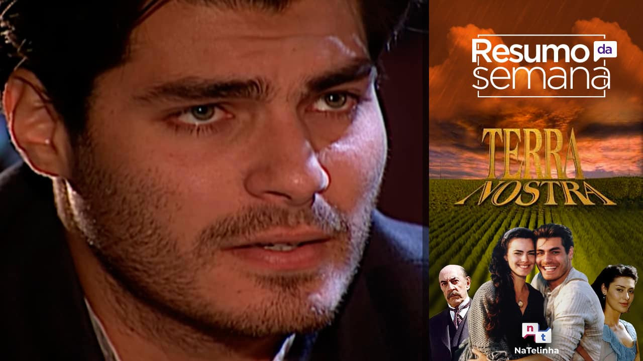 Cena com arte da novela Terra Nostra