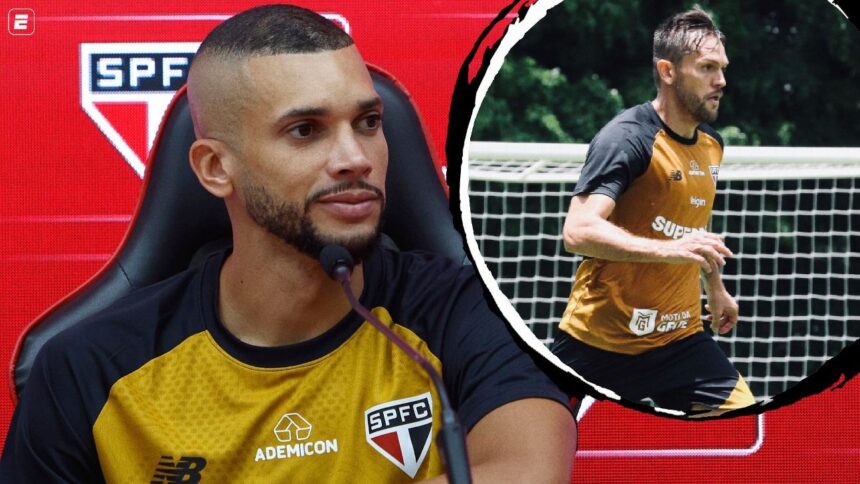 Dória e Rafael Tolói reencontram dupla de zaga no São Paulo Após 11 anos, Dória e Rafael Tolói voltam a forma dupla de zaga titular do São Paulo; relembre como foi última vez