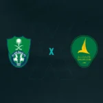 Escudos de Al-Ahli x Al-Khaleej, que se enfrentam pelo Campeonato Saudita