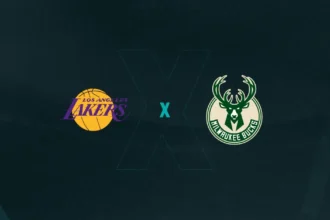 Escudos de Los Angeles Lakers x Milwaukee Bucks