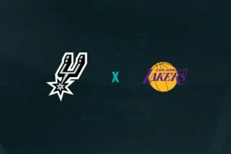 Escudos de San Antonio Spurs x Los Angeles Lakers