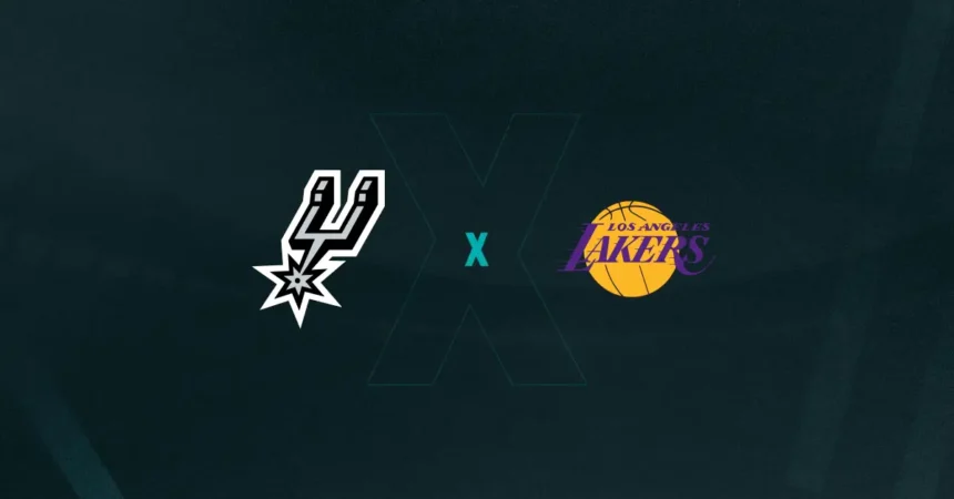 Escudos de San Antonio Spurs x Los Angeles Lakers