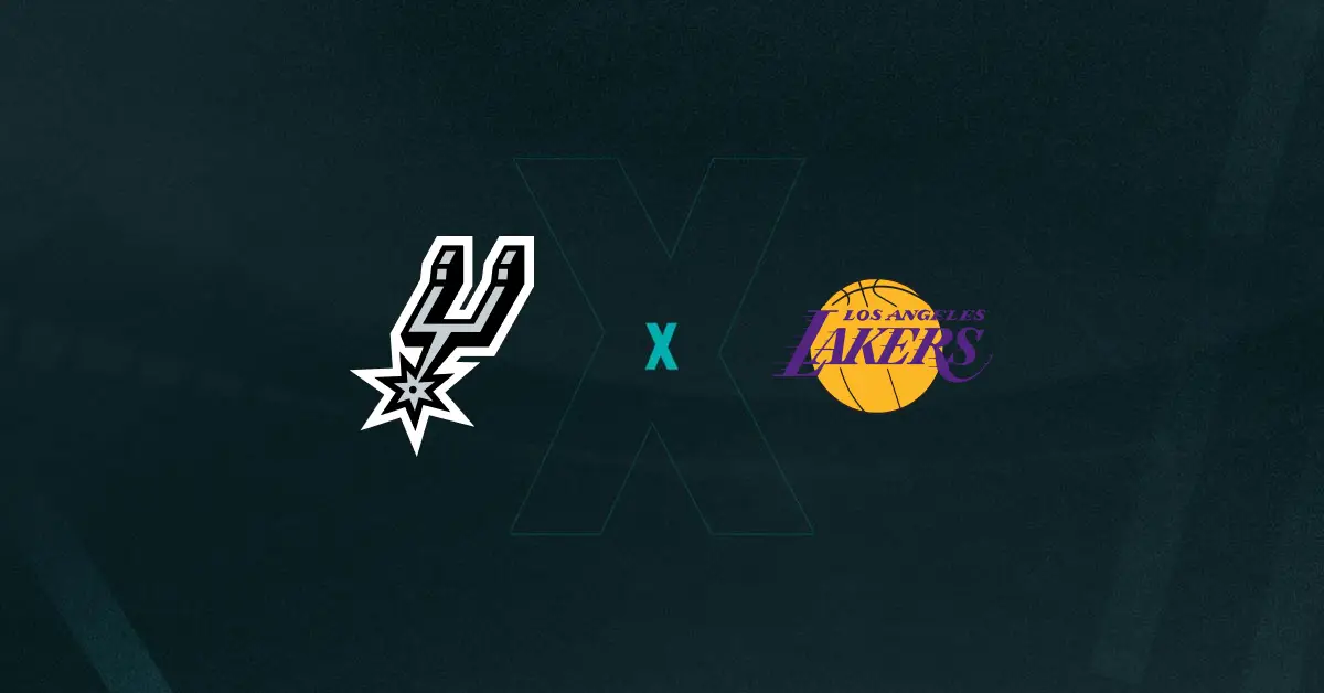 Escudos de San Antonio Spurs x Los Angeles Lakers