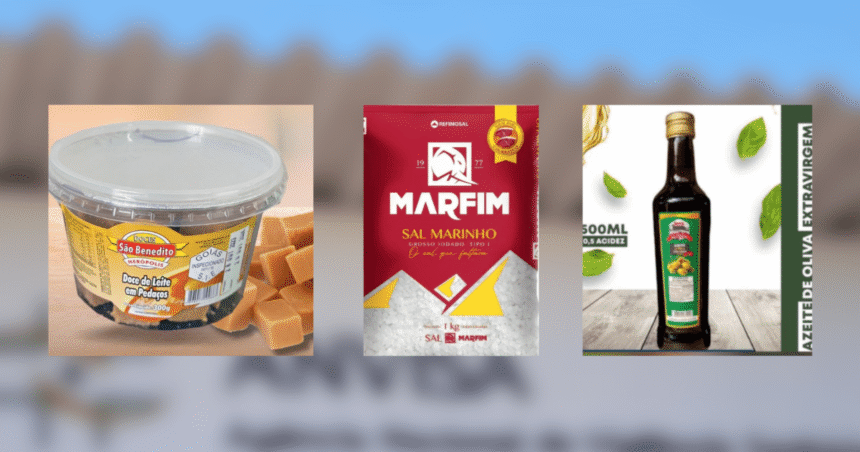 Anvisa proíbe venda de doces, azeite e sal grosso de 3 marcas Anvisa proíbe venda de doce de leite, azeite e sal grosso de 3 marcas; veja