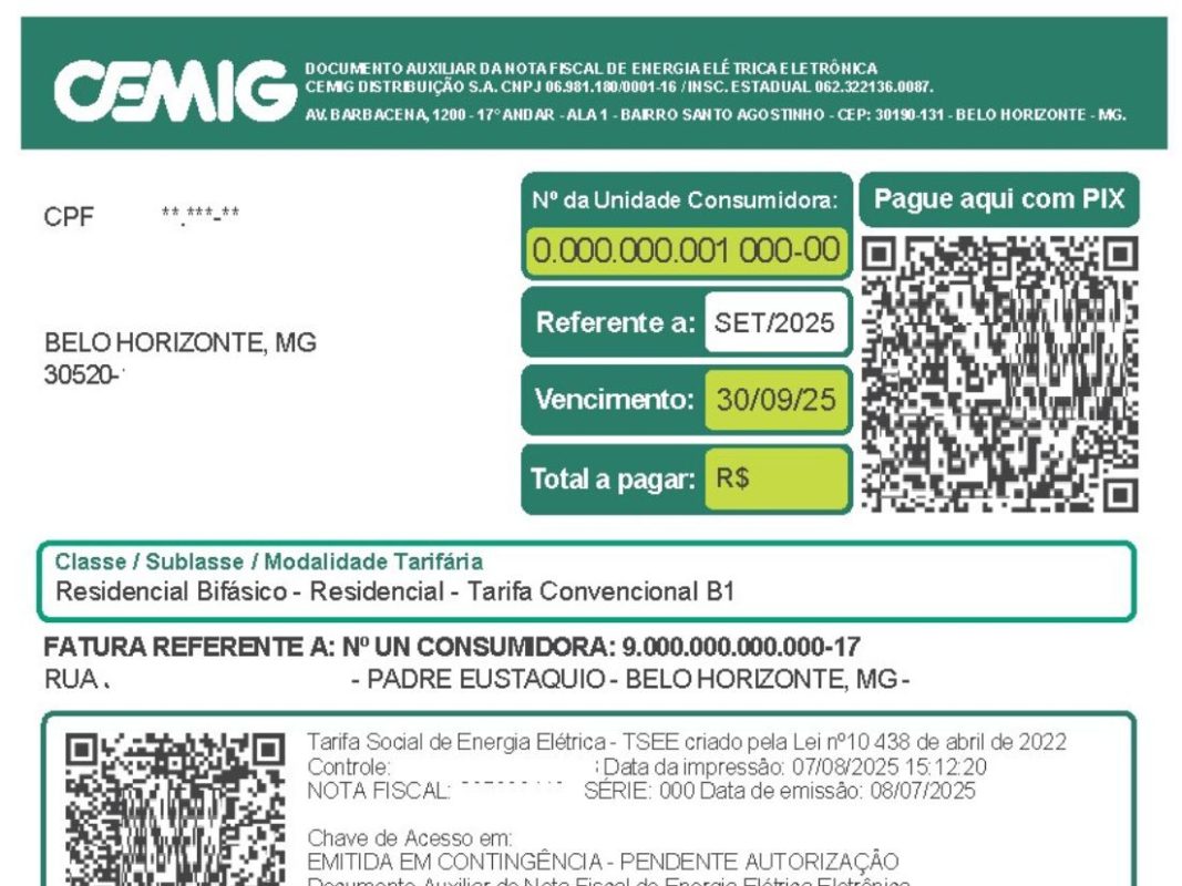 Nova fatura da Cemig começa a chegar nas casas dos clientes – Patos Notícias (PN)