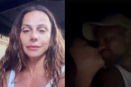 Viviane Araújo recebeu a visita do marido